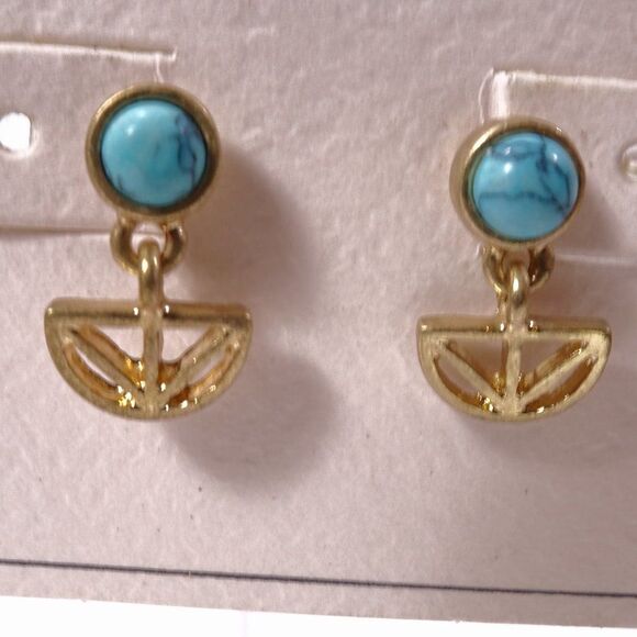 Nordstrom Melrose and Market Turq Stone Cut Out Arrow Drop Earrings NWT 45 - Picture 3 of 8